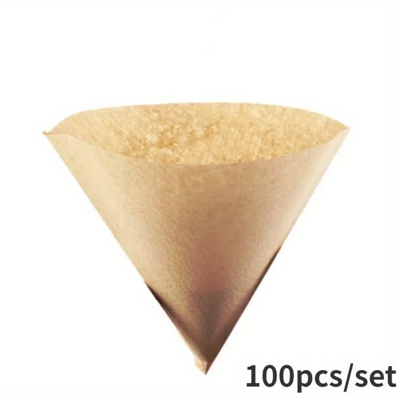 100pcs 2-4 Servings V60 Coffee Filter Cups with Filter Paper for Hand Brewed Coffee Pot