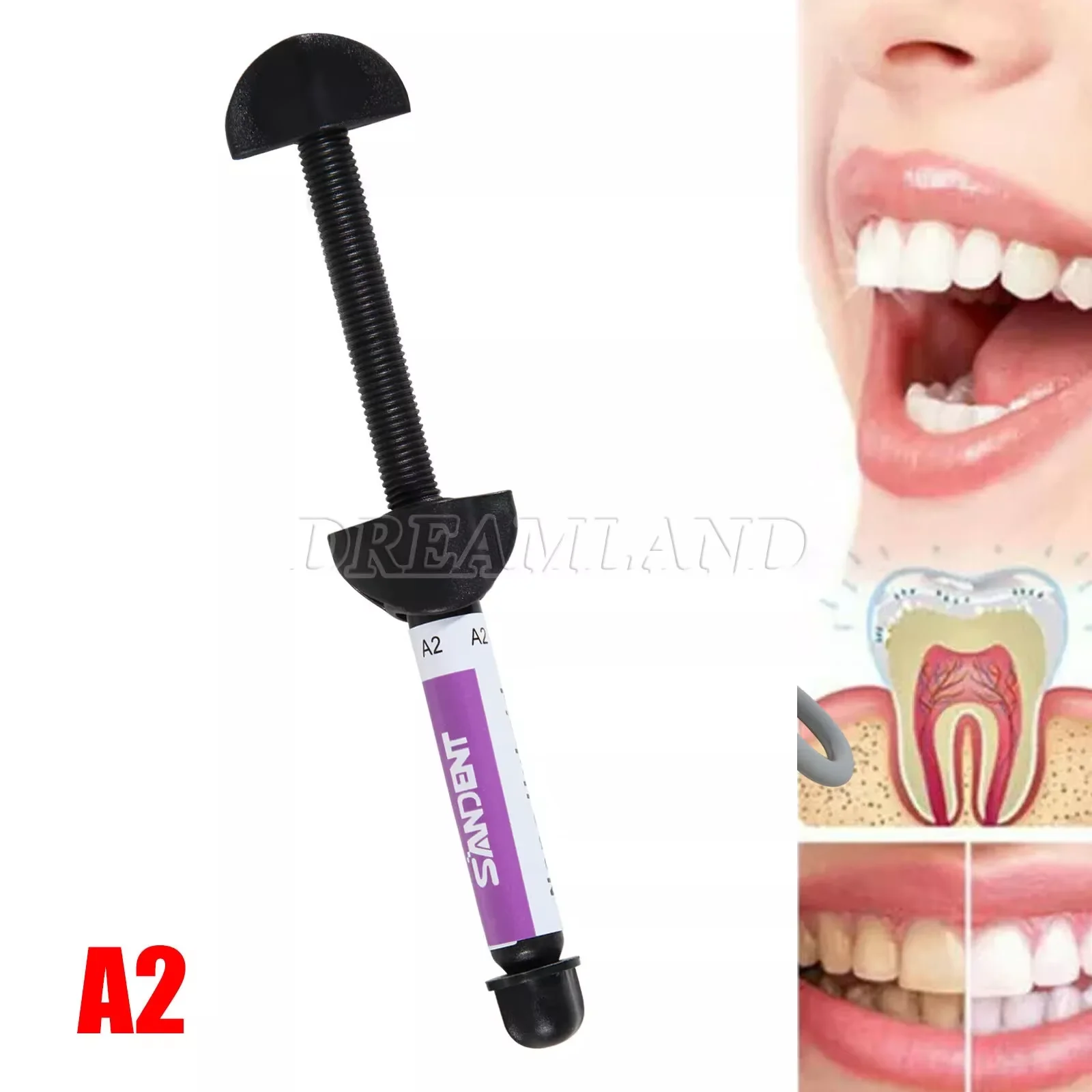 

New Dental Light Cure Universal Composite Resin Visible Hybrid 4.5 g A2