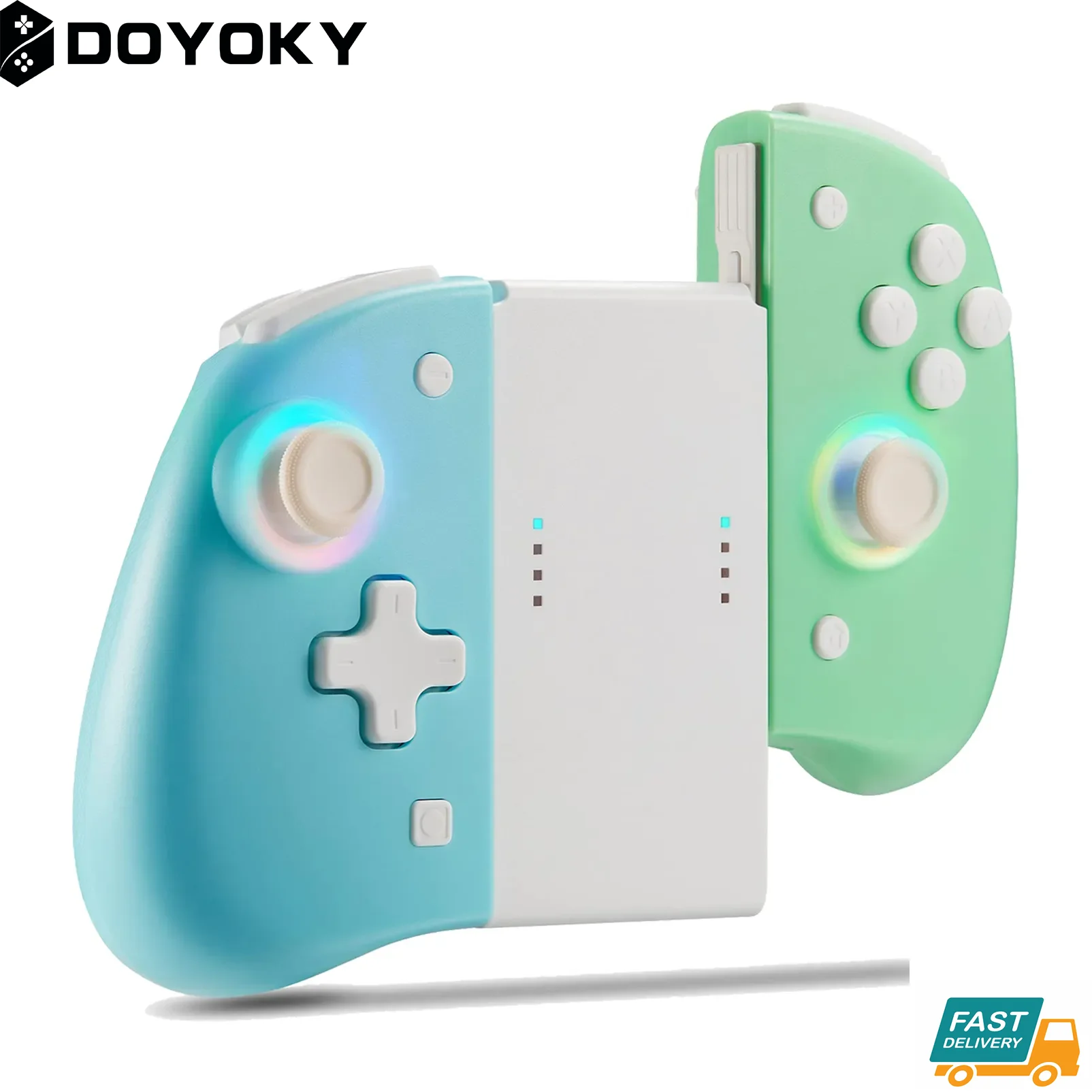 DOYOKY Classic RGB joycon for Nintendo Switch/OLED with Turbo Ergonomic&Non-Slip Design High-Capacity Battery Dual vibration