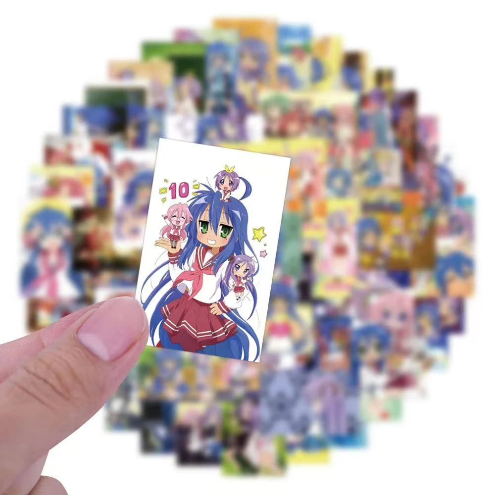 10/30/54pcs Lucky Star Anime Stickers Girls Izumi Konata Takara Miyuki Sticker Scrapbooking Kawaii Hiiragi Kagami Cartoon Decal
