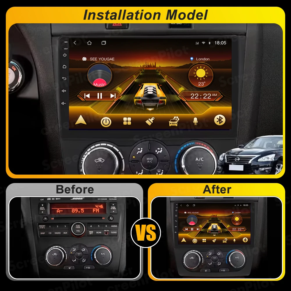 Android 16 For Nissan Teana Altima Manual 2008 2009 2010 2011 2012 Multimedia Video Player  Carplay Touch Screen 8 Core Wifi RDS view 5