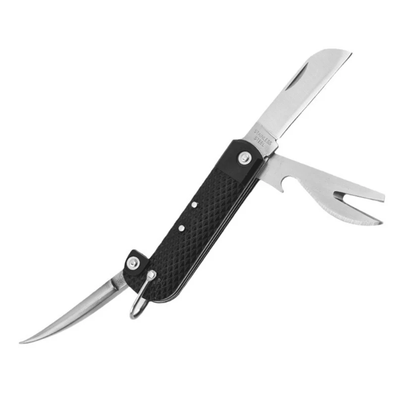 Multifunctional Outdoor Tool with Stainless Steel Blade Bottle Opener Suitable for Camping Hiking Fishing and Daily Use