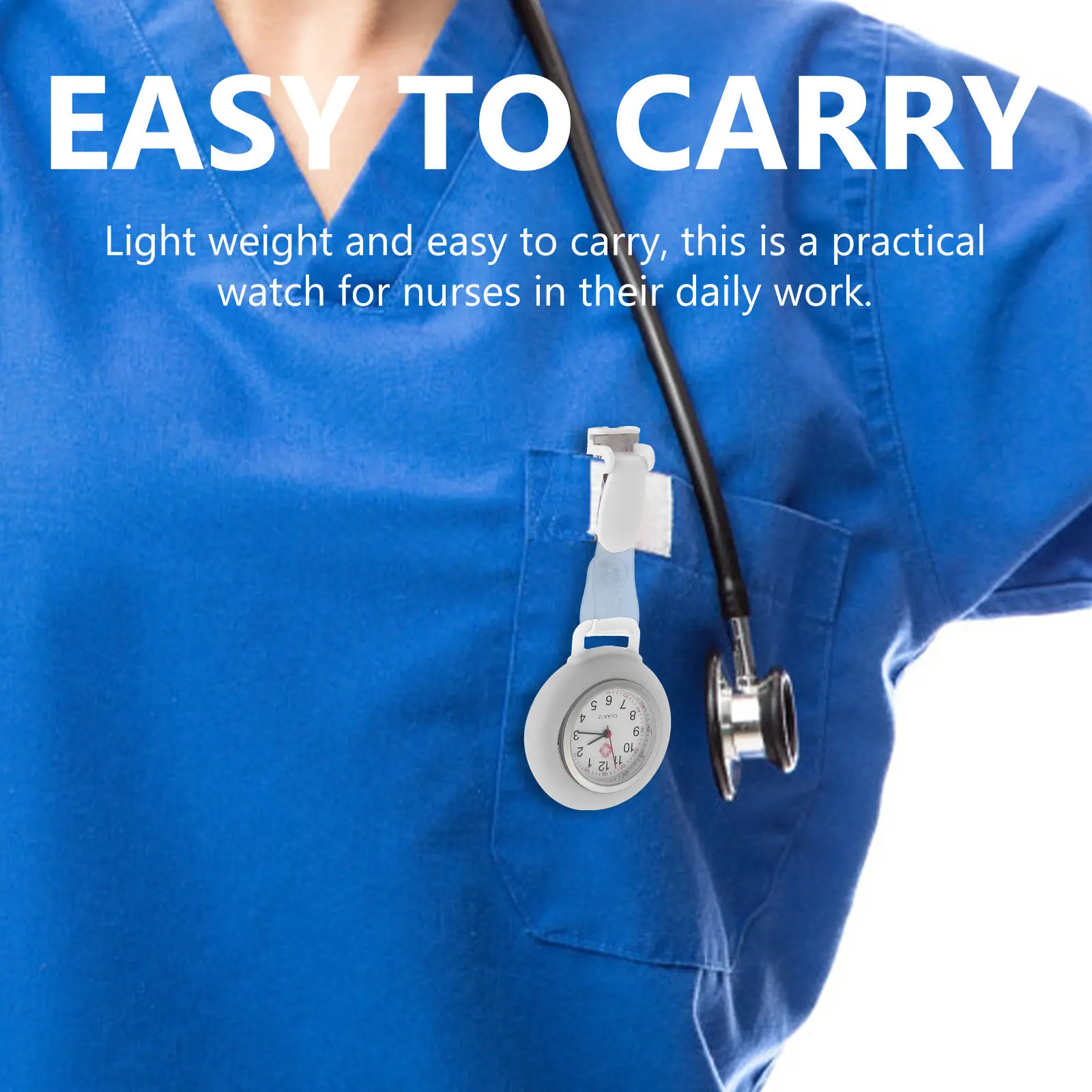 Multi-Function Clip Watch for Nurses Made of Premium Materials Easy-to-Read Dial Smooth Operation Portable Pocket Watch Ideal