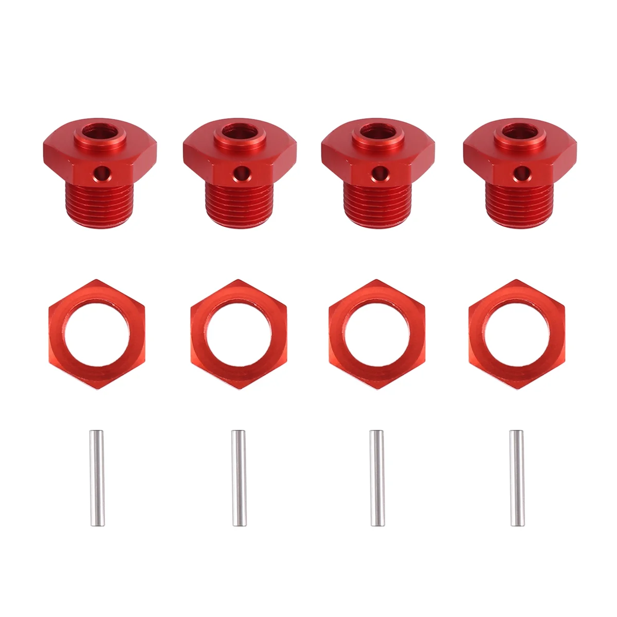 

Metal 17mm Wheel Hex Hub Adapter with Nut for Arrma 1/8 3S 1/10 Big Rock V3 RC Car Upgrade Parts,Red