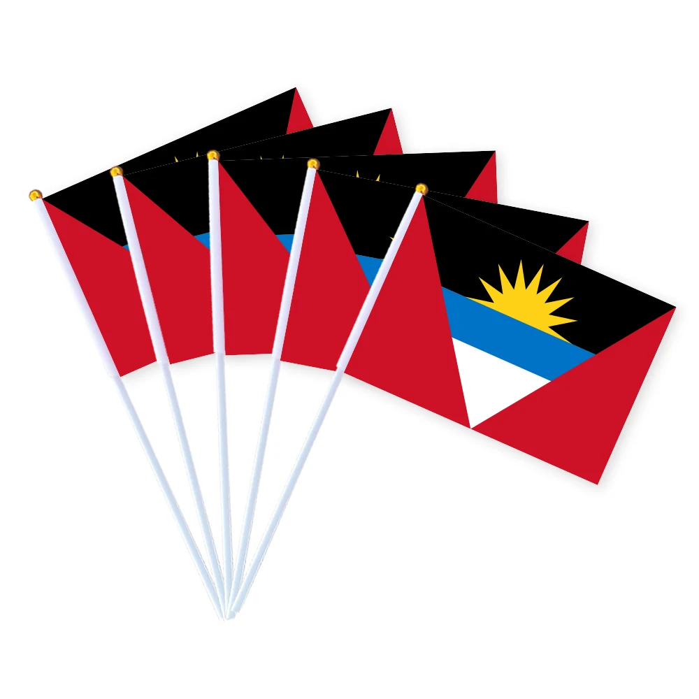 CYPOMELO Flag  Antigua and Barbuda national flag 14 * 21cm  small holding waving flag indoor and outdoor home decoration