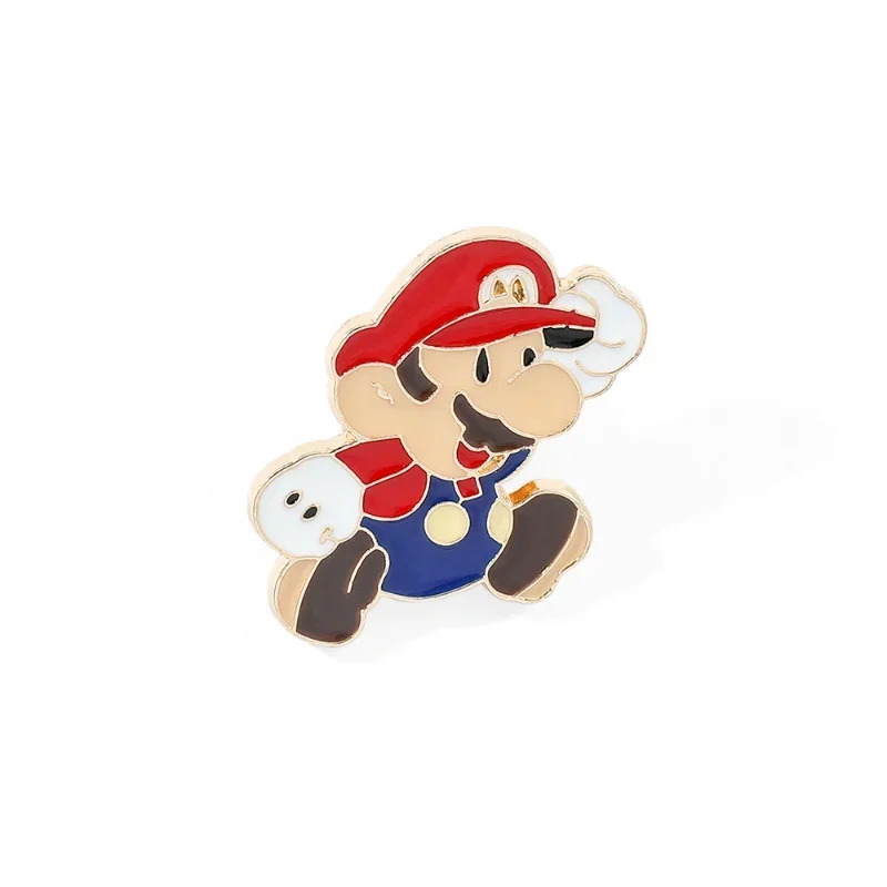 Super Mario Bros Enamel Pins, Emblemas Anime, Pin Denim Lapel dos desenhos animados, Mochila, Chapéu, Camisa, Jóias, Presente para Crianças, Amigos