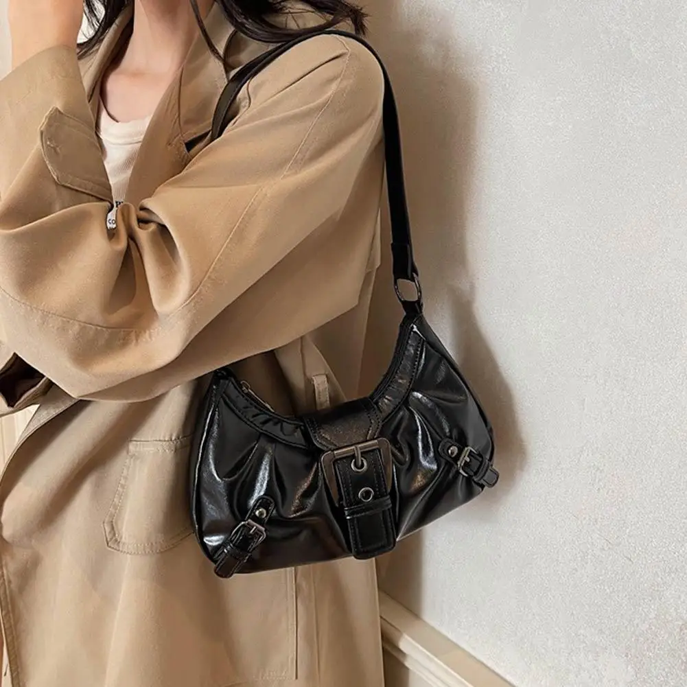 Y2K Retro Plissierte Hobo-Schultertasche für Damen, Bestseller im Maillard-Stil, Unterarmtasche, Clutch-Handtasche für Reisen, Arbeit und Shopping – Detail 10