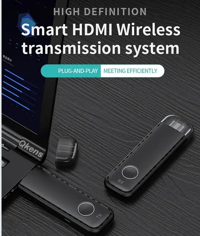 Wireless HDMI Extender Streaming Audio Video Meeting Screen Share Transmitter and Receiver for Camera Laptop PC To TV Projector