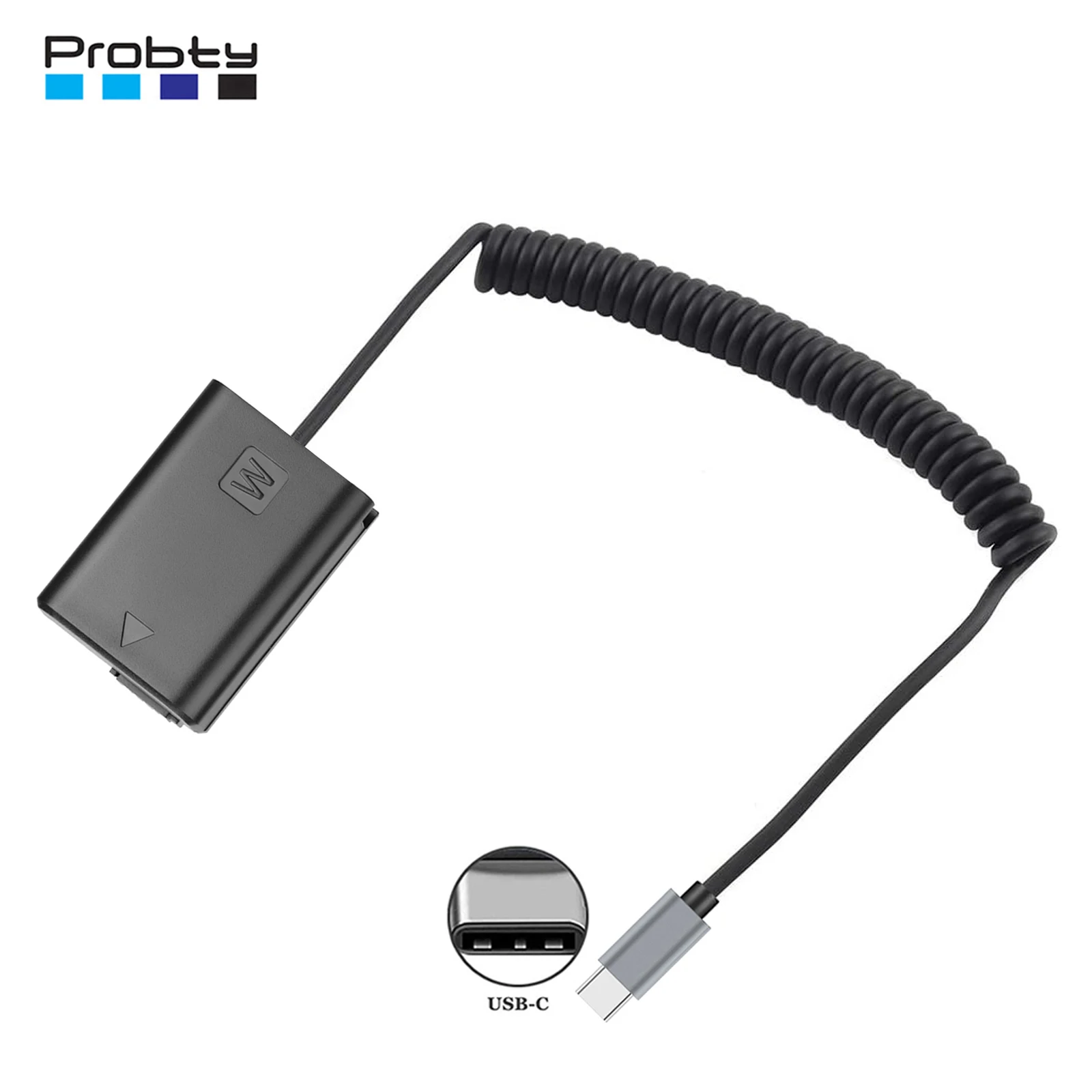 Probty USB-C To NP-FW50 NP FW50 Dummy Battery For Sony ZV-E10, Alpha A6500 A6400 A6300 A6100 A6000 A5100 A5000 A7II A7SII A7RII