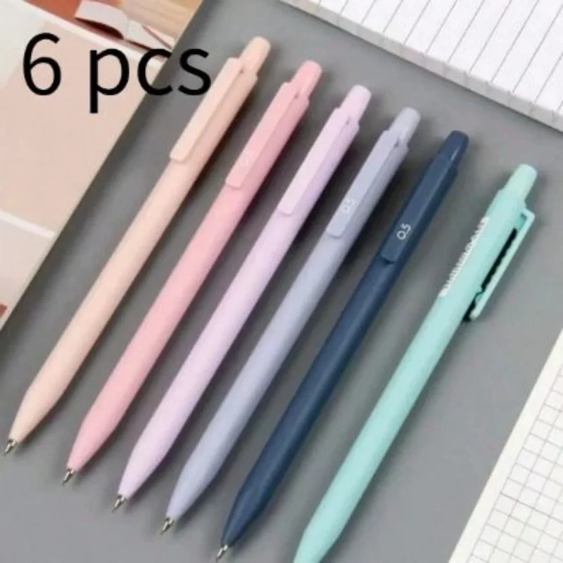 A Set of 6 Pink Automatic Pencils, Cute 0.5mm/0.7mm Aesthetic Pencil Set, Stretchable Color Automatic Pencils, Suitable for Pain
