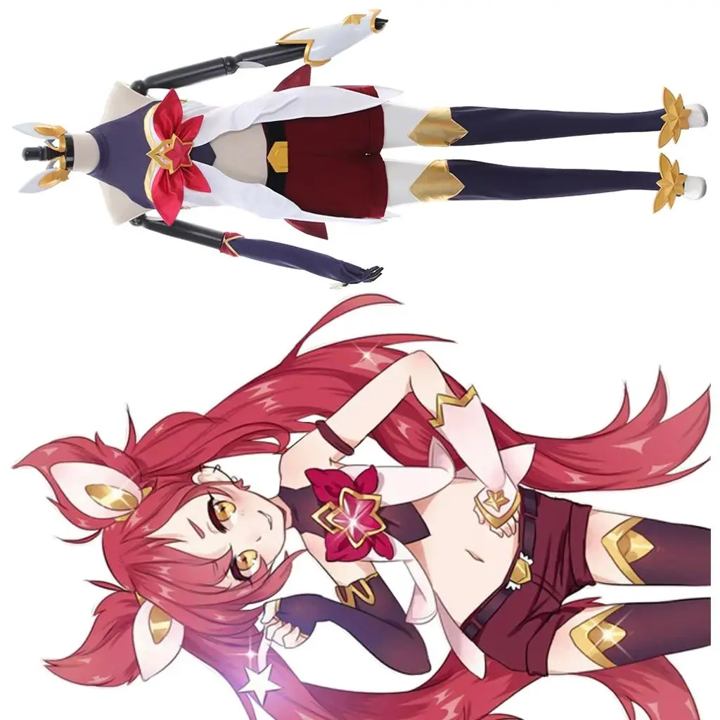 

Game LOL Jinx Cosplay Star Guardian Costume Women Sexy Battle Uniform Full Set Halloween Carnival Party Comic Con Ball Gown