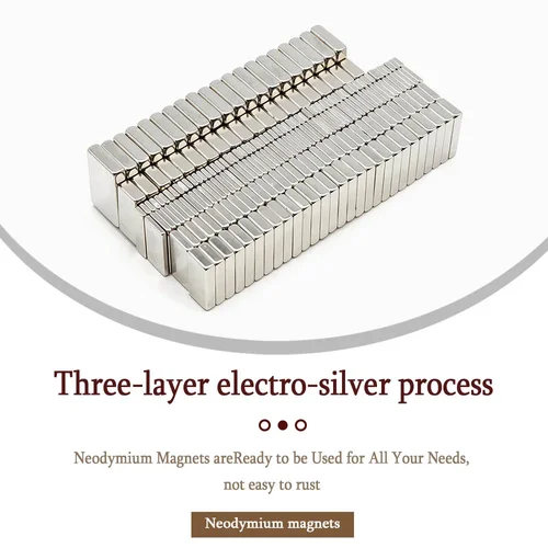 Imagen 2 del producto Imán de neodimio de bloque súper fuerte, imanes potentes N35, imán magnético permanente para refrigerador NdfeB, 5x5x5, 20x10x2, 20x10x5mm