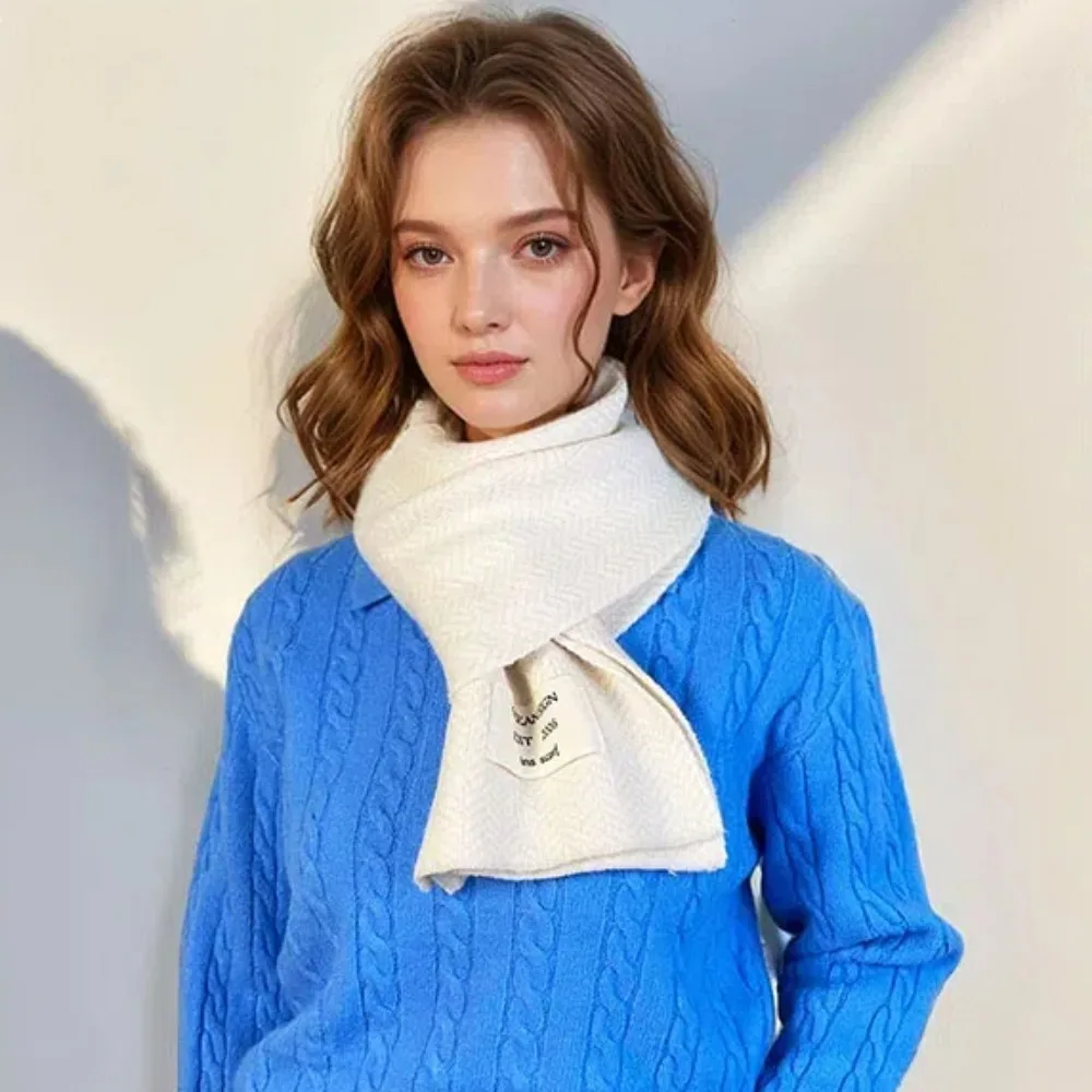 

Этикетка из акриловых волокна, саржевый вязаный шарф, длинный, мягкий, контрастного цвета, толстая шаль, теплая мужская толстая шаль в британском стиле, уличная