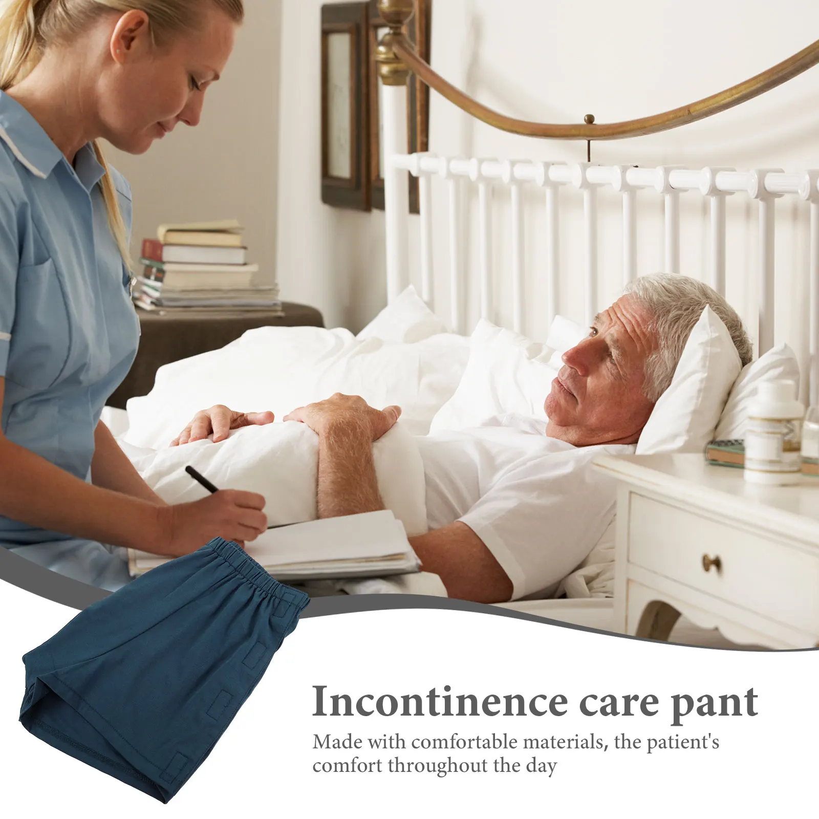 Calzoncillos para incontinencia lavables para hombres, fáciles de usar para la recuperación de fracturas postoperatorias, pacientes acrados en cama, algodón cómodo
