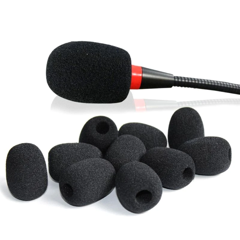 10pcs Headset Replacement Cover Gooseneck Sponge Foam Microphone Windscreen Protector