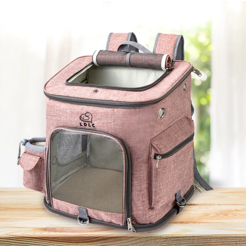 Mochila transportadora plegable grande para gatos con doble correa - imagen 2