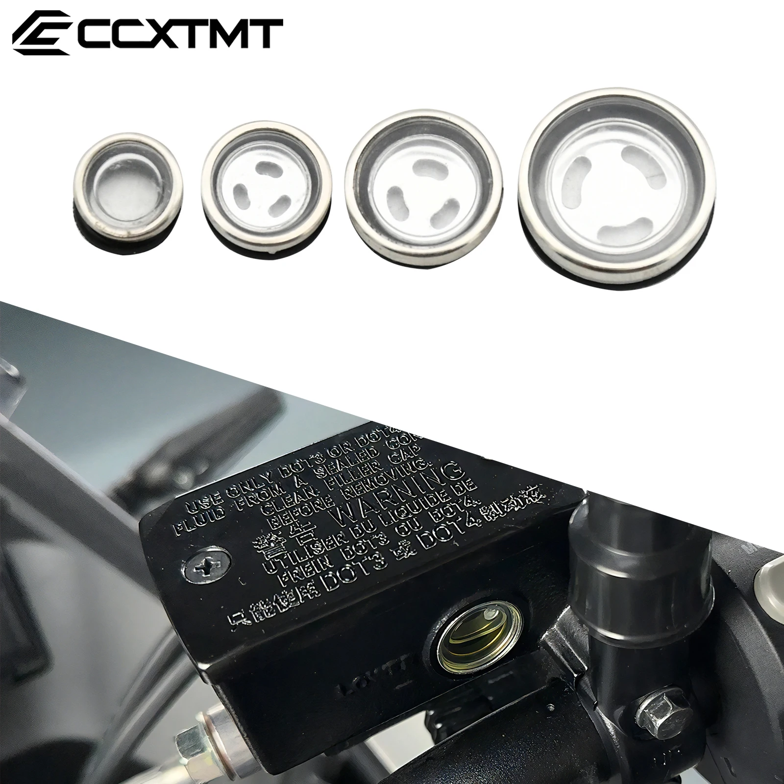 Motorcycle ATV 10/12/14/18mm Master Cylinder Brake Pump Oil Window Mirror Sight Glass And Gasket For BWM R1300GS 1250GS 1200GS