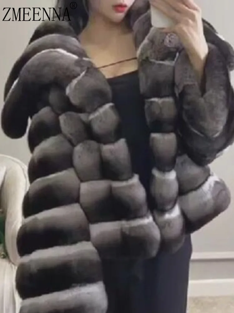 

ZMEENNA женское короткое пальто из искусственного меха с горизонтальным блоком, пушистая лохматая верхняя одежда, зимняя мода, черный, белый, серый ZM4447