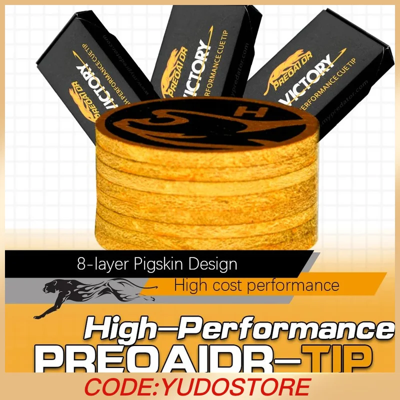 PREOAIDR Victory Tip Billiard Cue Tips 14mm  8 Layers Tips H/M/S Yellow Pool Cue Kit Tips Billiard Accessories Cue Tips