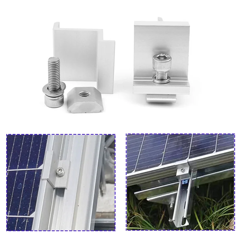 CMHI-Solar Panel Adjustable Bracket Clamp PV Bracket Mounting Clip Solar End Clamp 35Mm For Fixing Solar Panel Durable Easy Inst