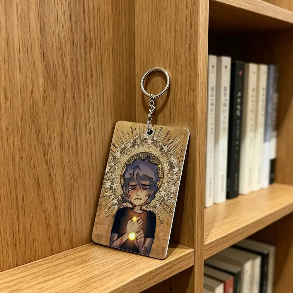 T-The O-Owl House H-Hunter Card Case Leather Card Holder Keychain Key Ring Door Access Tags ID Card Case Keychain view 6