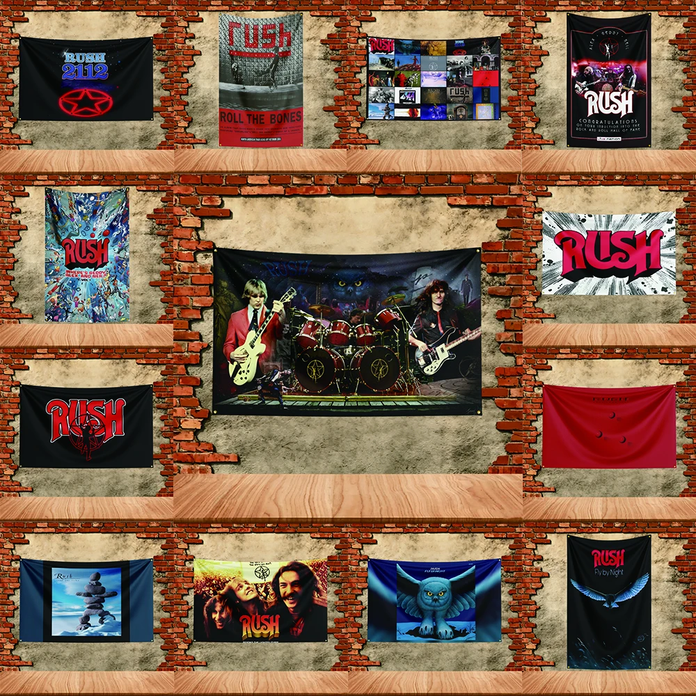 Music Band Flag 3x5ft for Rush Fans Banner Custom any Image Garage Bedroom Living Room Dorm Wall Hanging Decor Tapestry