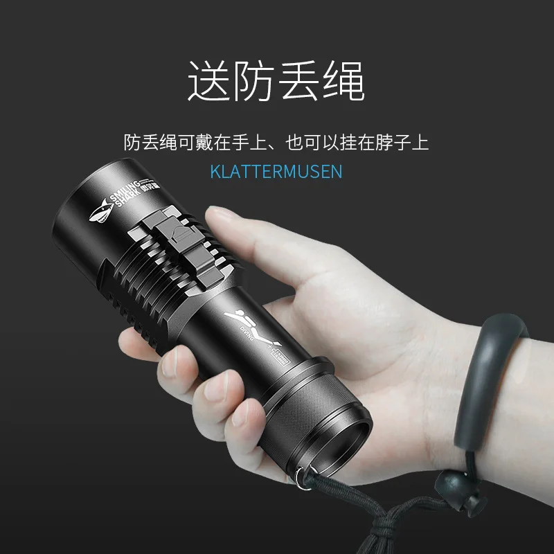 

Outdoor diving flashlight with yellow and white dual light, long-lasting flashlight for exploration, high brightness waterproof