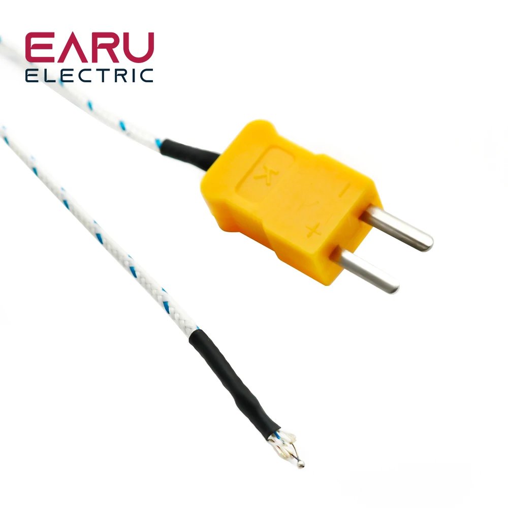 K Type Thermocouple Temperature Sensors with Mini K Type Connector 2m (6.6\')