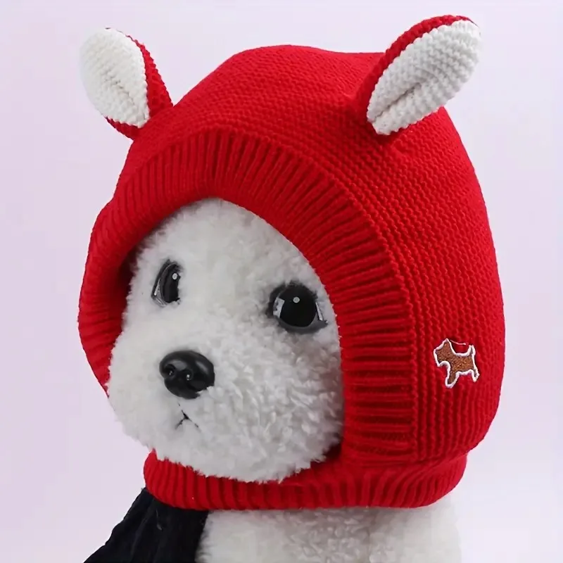 1-4PCS Dog Winter Beanie Fleece Lined Adjustable Strap Windproof Ear Cover for Medium Large Breeds Pet Warm Accessory