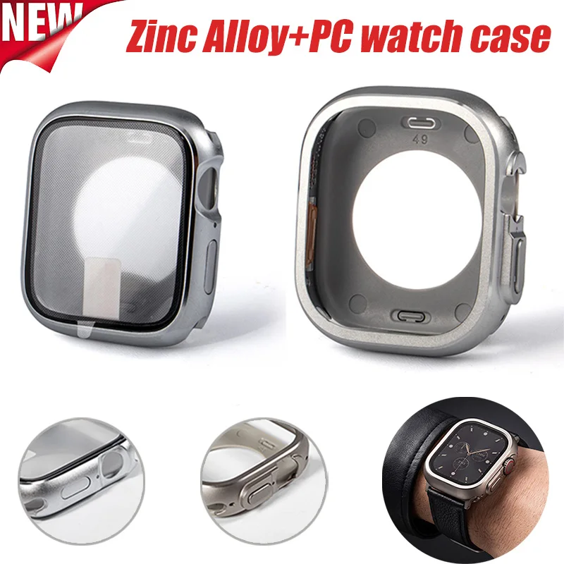 Zinc Alloy+PC Cover for Apple Watch 49mm 45mm 44mm 40 41 46mm Front Rear Bumper Screen Protector Case for iwatch 11 10 9 87SE 6