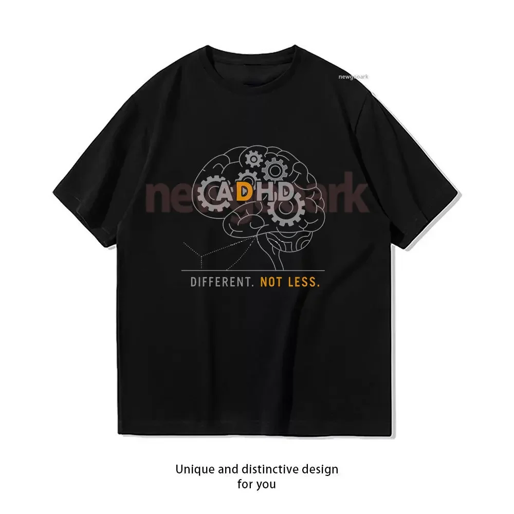 Different Not Less The ADHD Engine Classic T-Shirt Woman Man Casual Cotton Graphic T Shirts Creative Streetwear Camisetas Tee