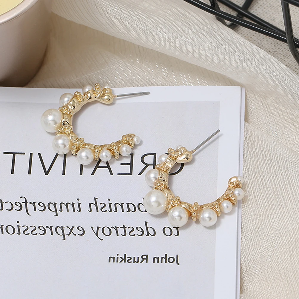

Pearl Ear-rings Drop Earring Stud Metal Earbob Dangle Earrings Eardrop Jewelry Decor