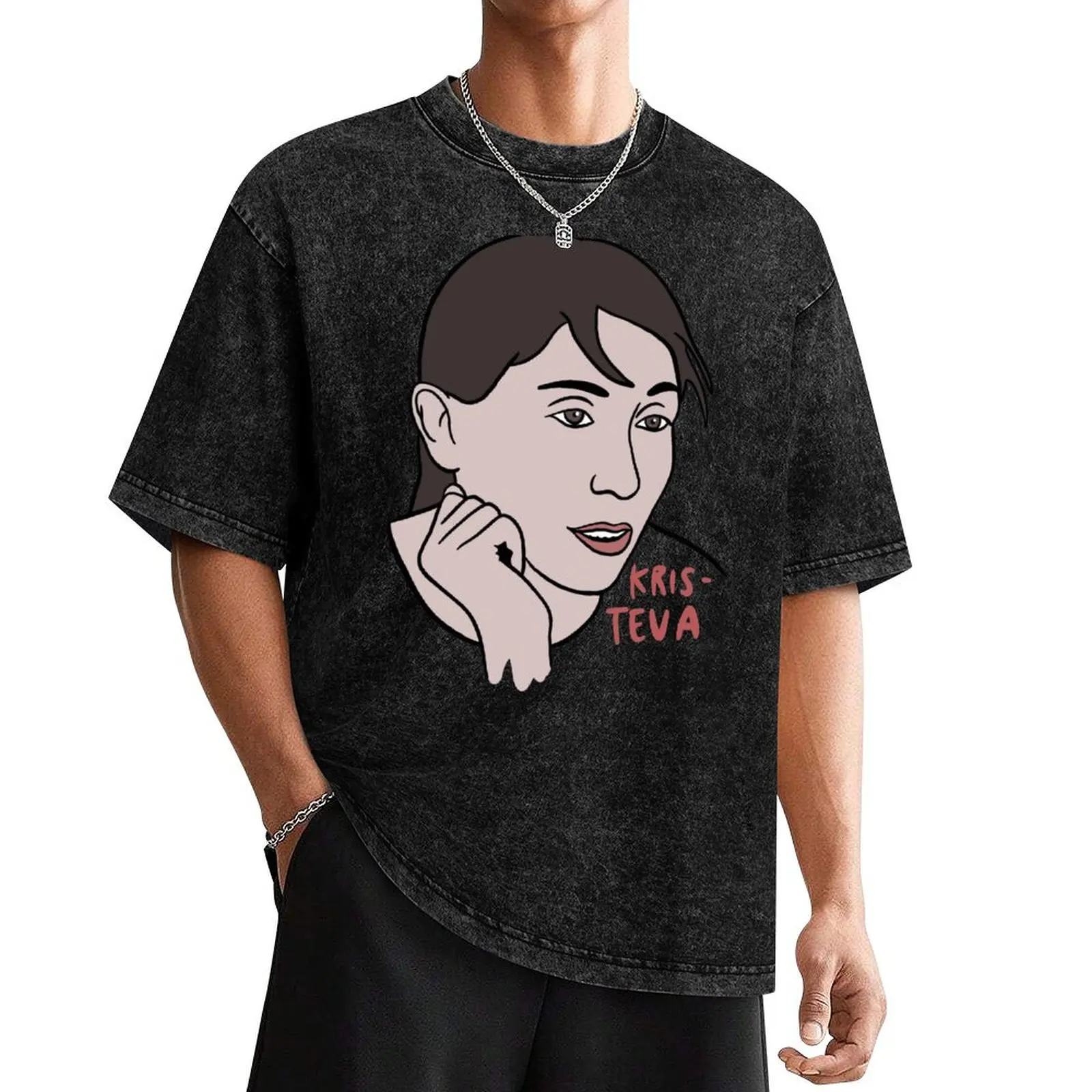 Julia Kristeva Minimal Portrait - Philosophy T-Shirt T-shirts man graphic shirts plain t shirts men