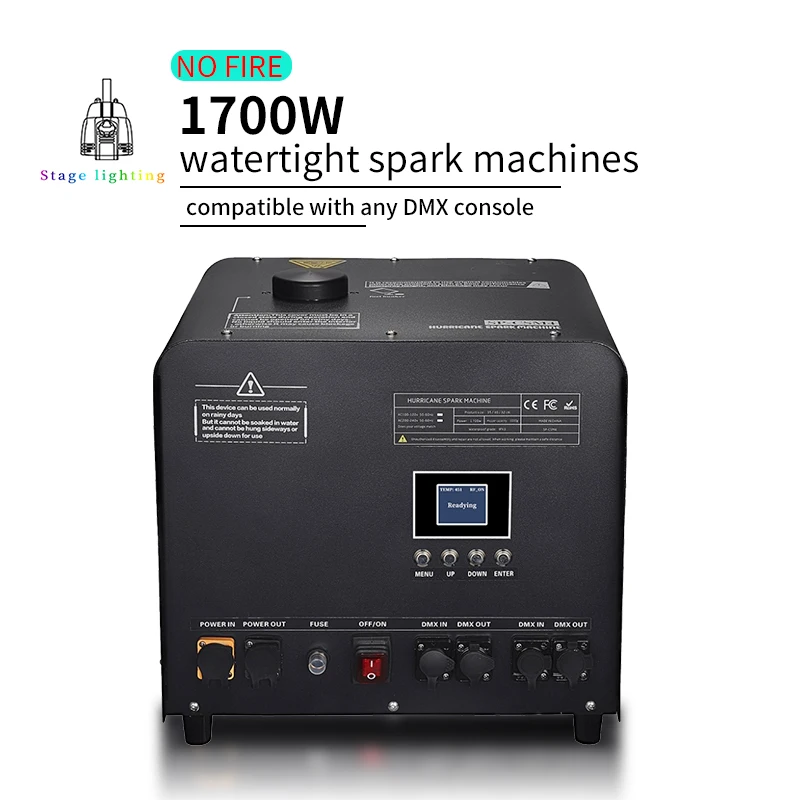 

Waterproof Cold Spark Fountain Machine 1700W 6-9m High Altitude Cold Spark Fountain Machine Stage Event Performance Wedding