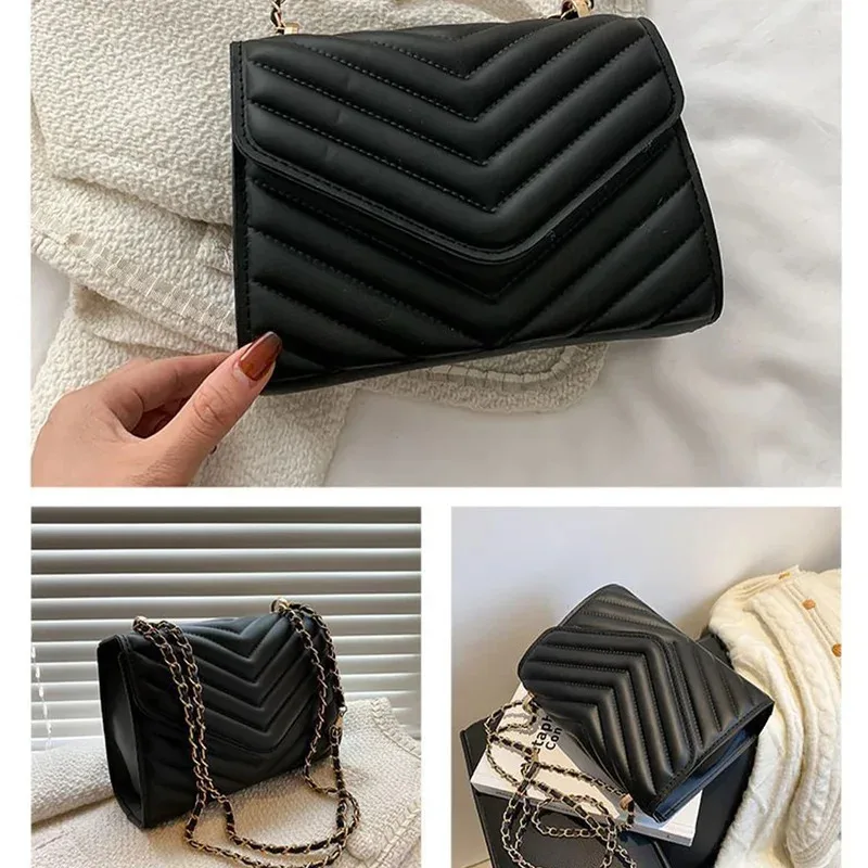 Women's fashionable retro single shoulder crossbody bag small square bag simple women's chain crossbody bag image 3