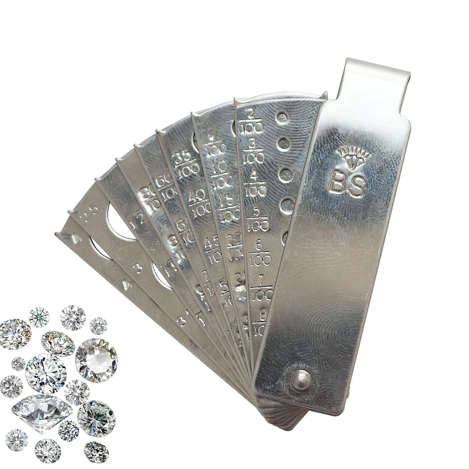 

Jewelry Equipment Accessory Stainless Steel Diamond Gem Fan Gauge Stone Measuring Tool Jeweler Jewelry Making Tools