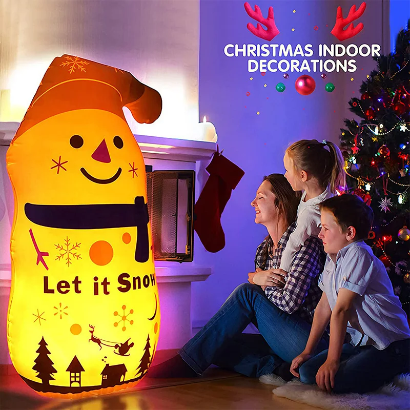 

Halloween Santa LED Glowing Inflatable Flip Pumpkin & Christmas Snowman PVC Cartoon Ghost Flip Toy Holiday Garden Party