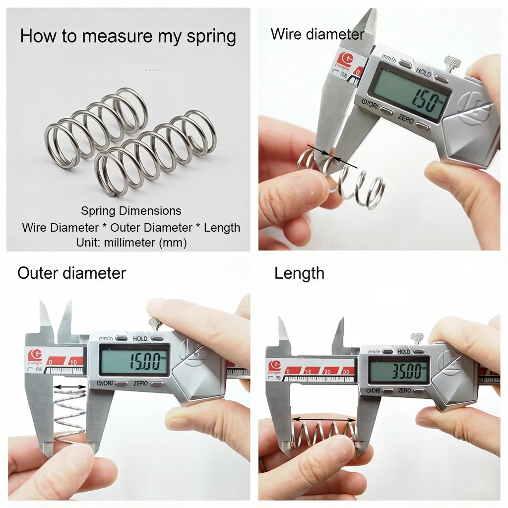 65Mn Spring Steel Compression Springs 0.4mm/0.5mm Wire Diameter 10pcs for Instrumentation, Equipment Repair & DIY Projects
