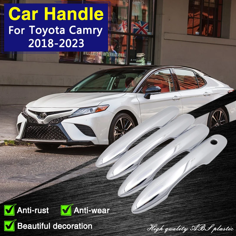 

for Toyota Camry XV70 2018~2023 2019 2021 2022 Chrome Door Handle Cover Car Accessories Catch Rustproof Stickers Styling Cap