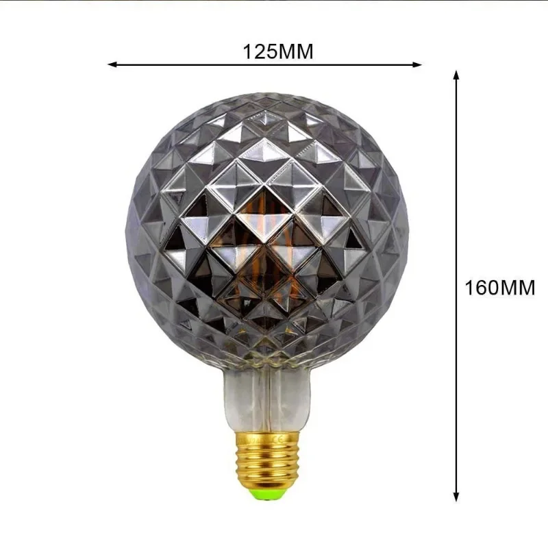 Led Bulbs Vintage Light Bulb G125 Stone Big Globe Bulb 4W Dimmable 220V Led Filament Decorative Edison Bulb