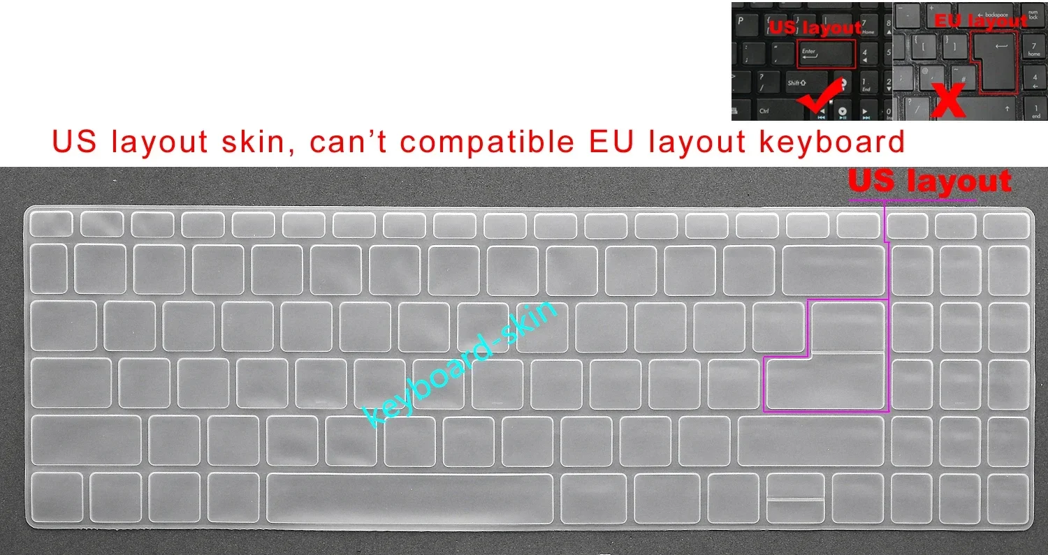 US Keyboard Skin Cover Protector Film for Acer Extensa 15 EX215-23 N23C3,EX215-33,EX215-55 EX215-55G ,EX215-56,Fun N22C6 S50-54