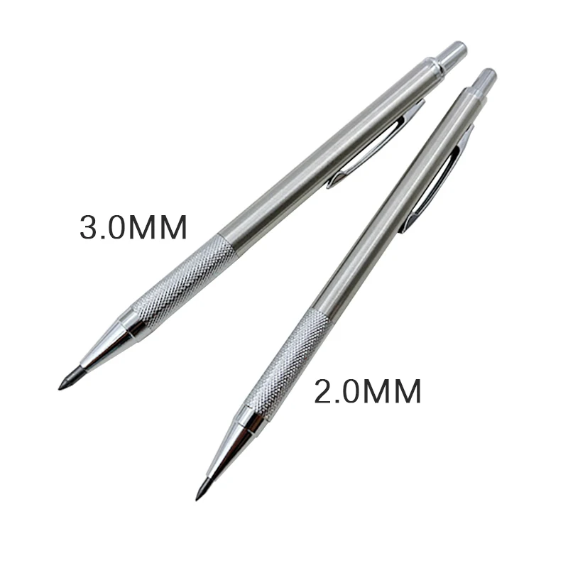 3.0mm Stainless Steel Mechanical Pencils 2.0mm Metal Art Sketch Painting Drawing Automatic Pencils with 2B Lead Writing Pencils