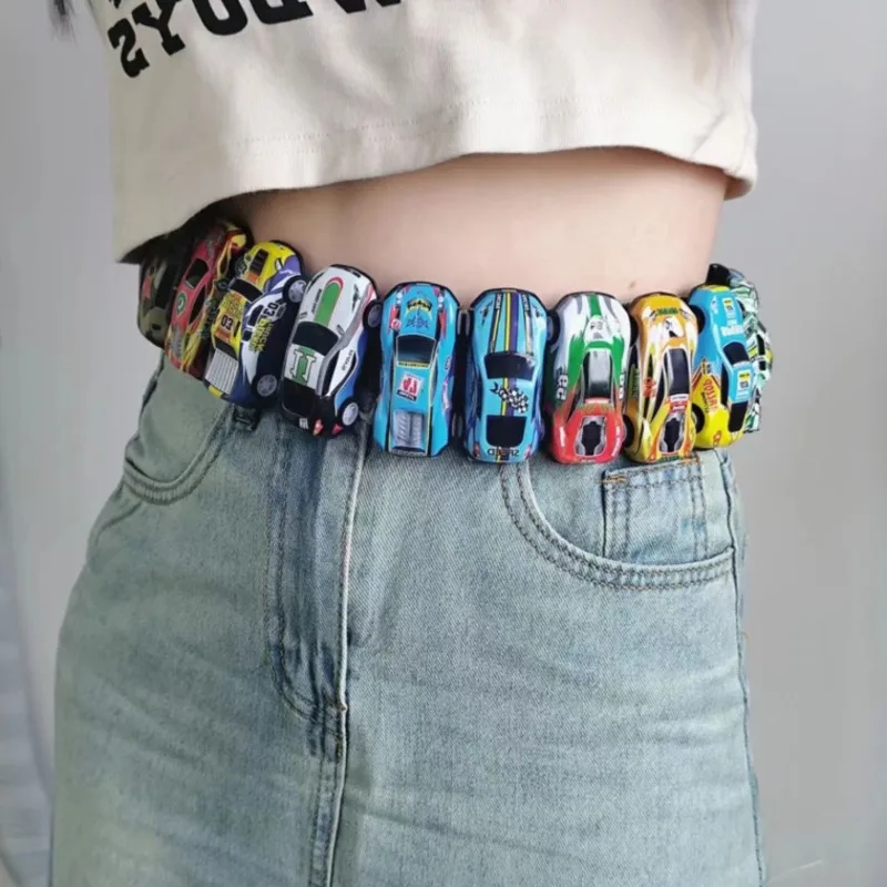 Racing Belt Car Dopamine Belt Y2k Japanese Korean Celebrity Spicy Girl Decoration Colorful Playful High Street Alloy Belt New