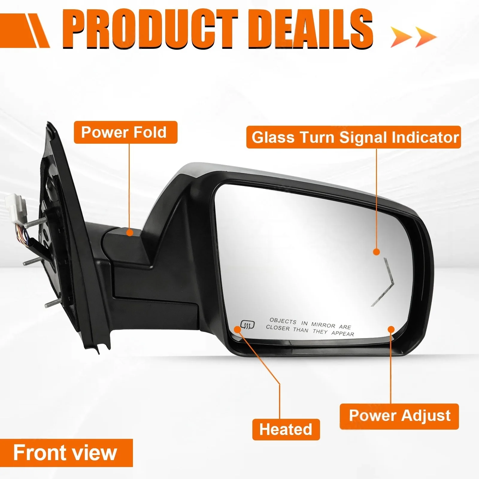 11 Wire Chrome Rearview Mirror For Toyota Tundra 2007-2013 Driver Passenger Side Complete Assembly