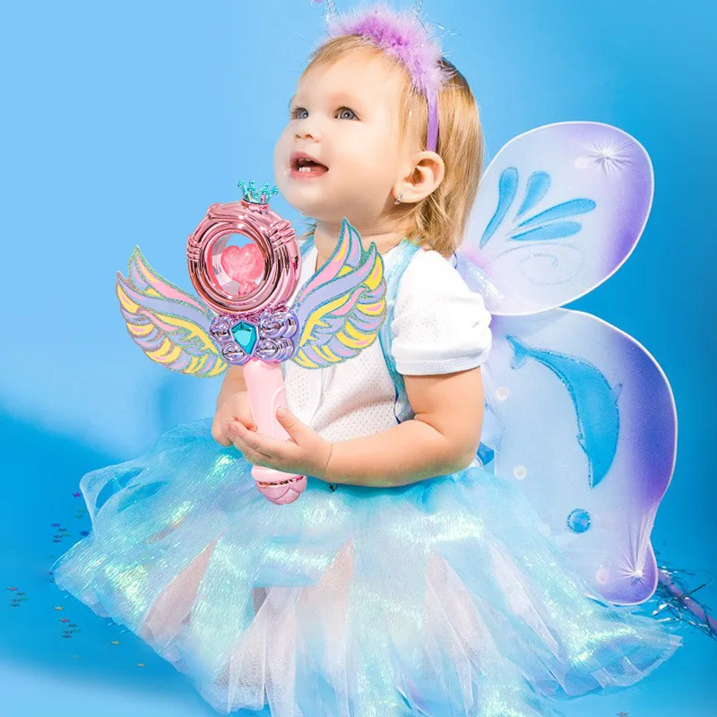 New Girl Princess Glowing Fairy Stick LED Light With Music Flash Magic Wand Children\'s Halloween Party Cosplay Prop Gift