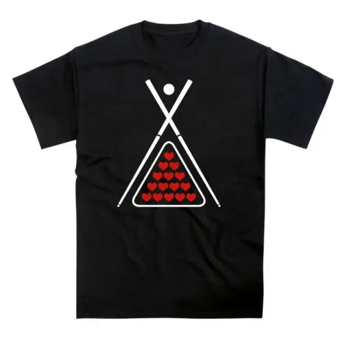 Snooker Hearts Cue Table T-Shirt