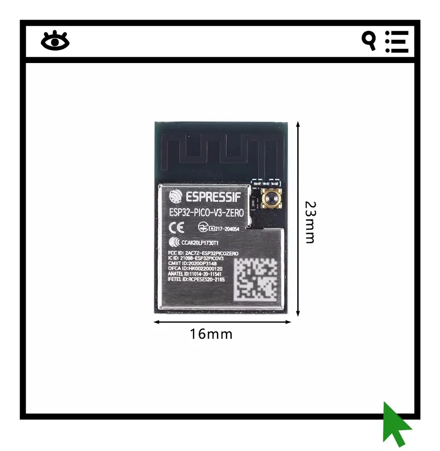 

2 шт. модуля ESP32-PICO-V3-ZERO(4MB) с двухъядерным процессором, Wi-Fi и Bluetooth для беспроводного подключения IoT