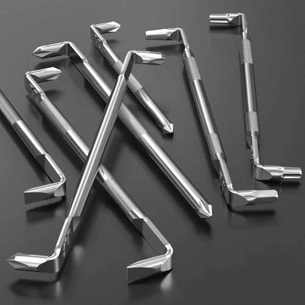 Angled Crosses Multipurpose Screwdriver Flathead Magnetic Elbow Screwdriver S2 Steel L-Shaped Z-Type Screwdriver