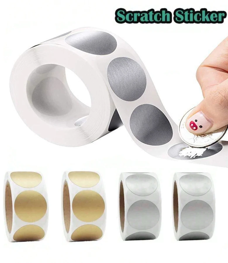 300Pcs 2.5cm/1inch Round Gold/Silver Scratch-Off Stickers,Can Be Used For Scratch Cards, For Revealing Hidden Messages