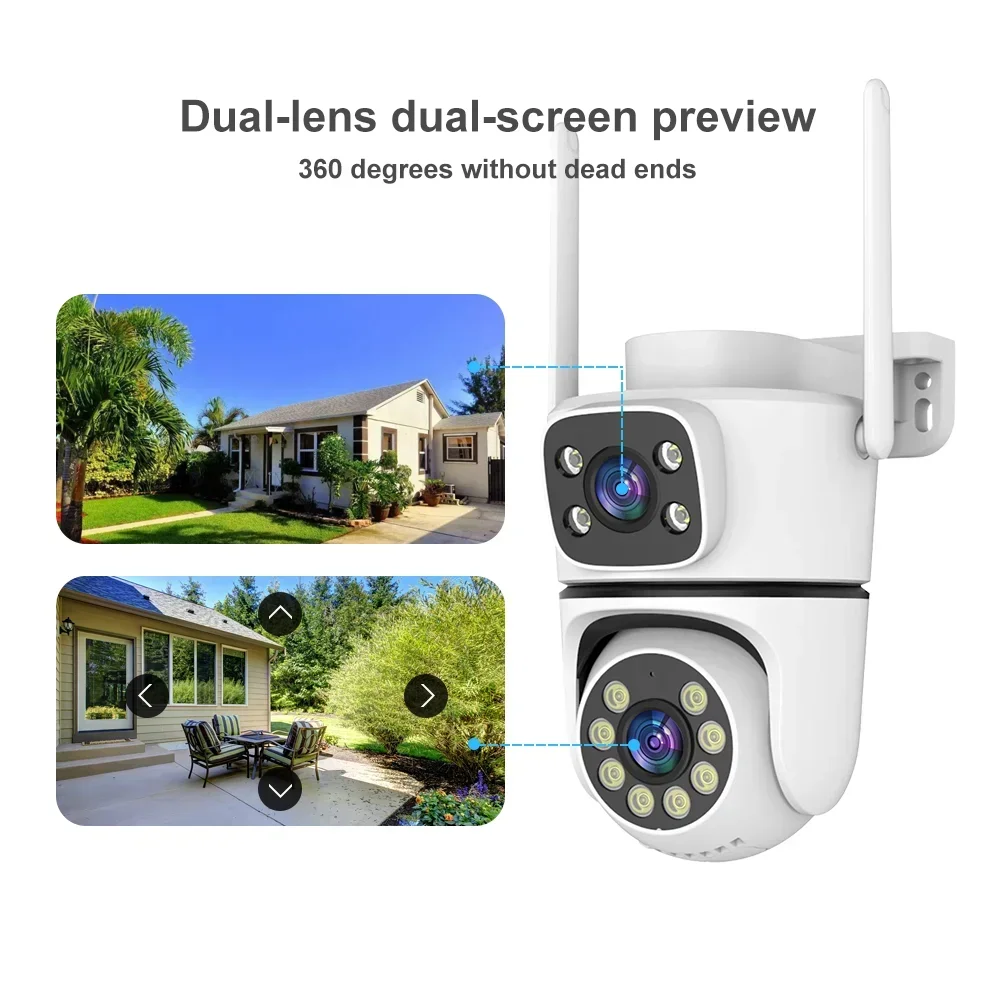 5G 10MP 12MP Tuya Wifi PTZ Camera Dual Lens Security Camera IR Human Detection Outdoor Wireless Surveillance  Camera Tuya
